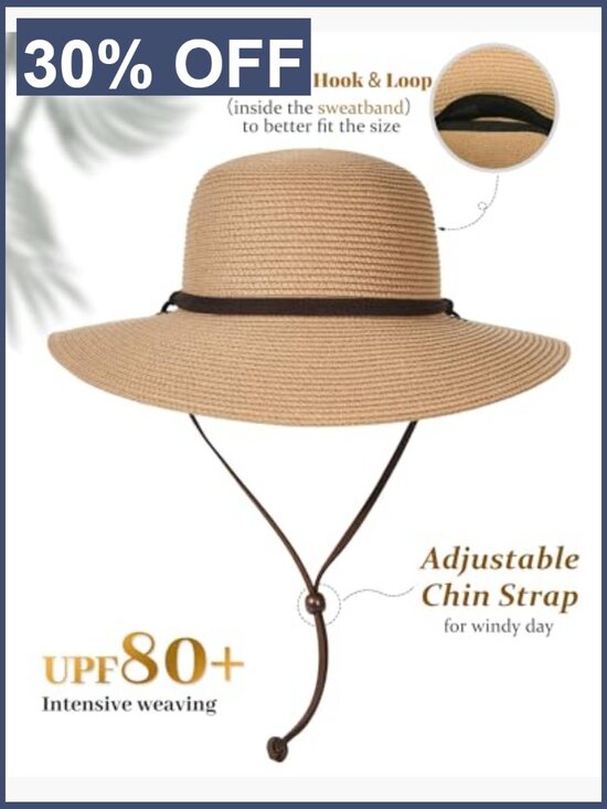 Wide Brim UPF 50+ Sun Hat with Adjustable Chin Strap Foldable main image 6